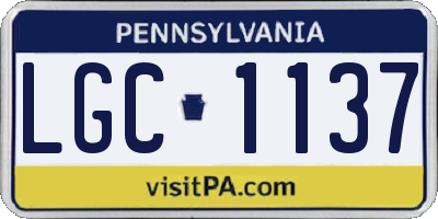 PA license plate LGC1137
