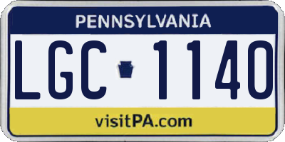 PA license plate LGC1140