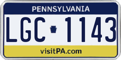 PA license plate LGC1143