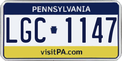 PA license plate LGC1147