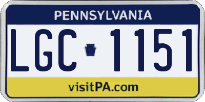 PA license plate LGC1151