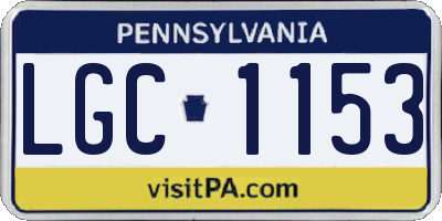 PA license plate LGC1153