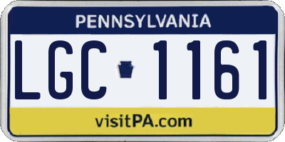 PA license plate LGC1161