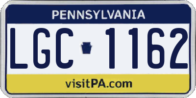 PA license plate LGC1162