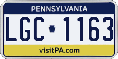 PA license plate LGC1163