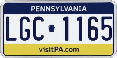 PA license plate LGC1165