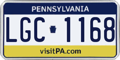 PA license plate LGC1168