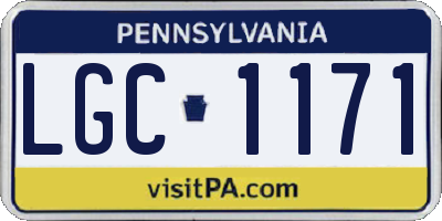 PA license plate LGC1171