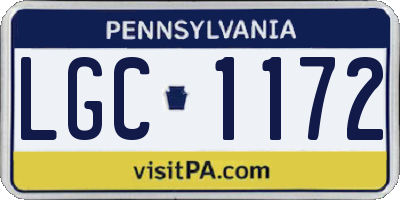 PA license plate LGC1172