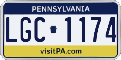 PA license plate LGC1174