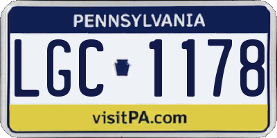 PA license plate LGC1178