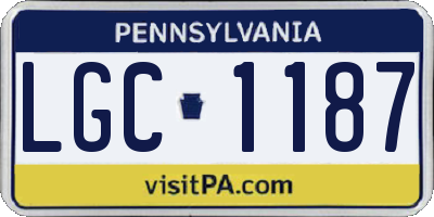 PA license plate LGC1187