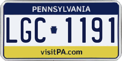 PA license plate LGC1191