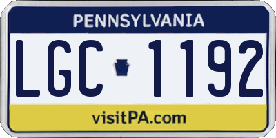 PA license plate LGC1192
