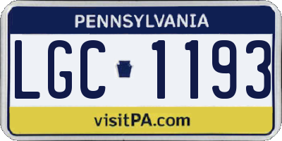 PA license plate LGC1193