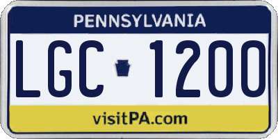 PA license plate LGC1200