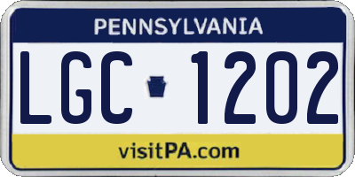 PA license plate LGC1202