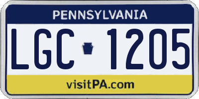 PA license plate LGC1205