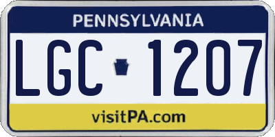 PA license plate LGC1207