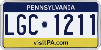 PA license plate LGC1211