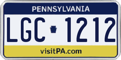 PA license plate LGC1212
