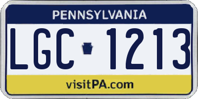 PA license plate LGC1213