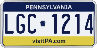 PA license plate LGC1214