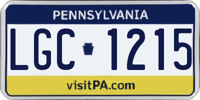 PA license plate LGC1215