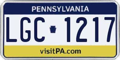 PA license plate LGC1217