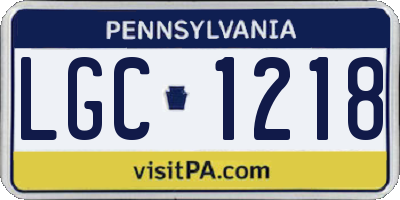 PA license plate LGC1218