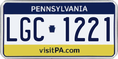 PA license plate LGC1221