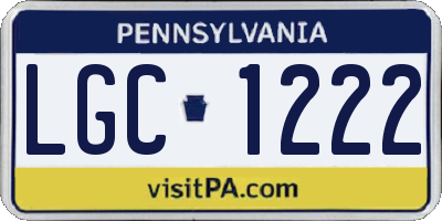PA license plate LGC1222