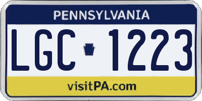 PA license plate LGC1223