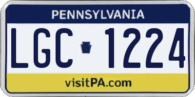 PA license plate LGC1224