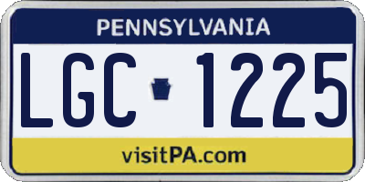 PA license plate LGC1225