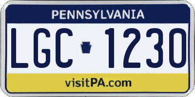 PA license plate LGC1230