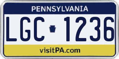PA license plate LGC1236