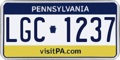 PA license plate LGC1237