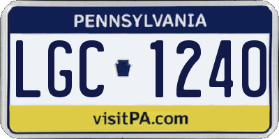 PA license plate LGC1240