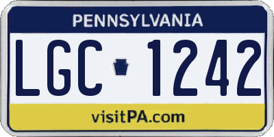 PA license plate LGC1242