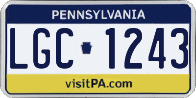 PA license plate LGC1243