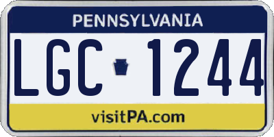 PA license plate LGC1244