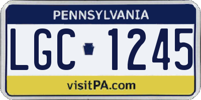 PA license plate LGC1245