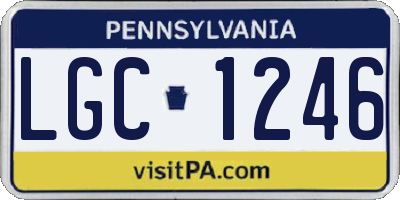 PA license plate LGC1246