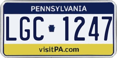PA license plate LGC1247