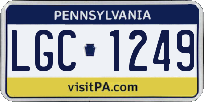 PA license plate LGC1249