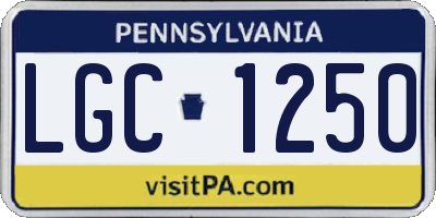 PA license plate LGC1250