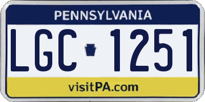PA license plate LGC1251