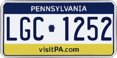PA license plate LGC1252