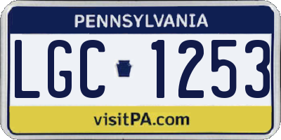 PA license plate LGC1253